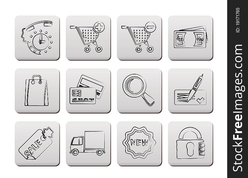 Internet icons for online shop -  icon set