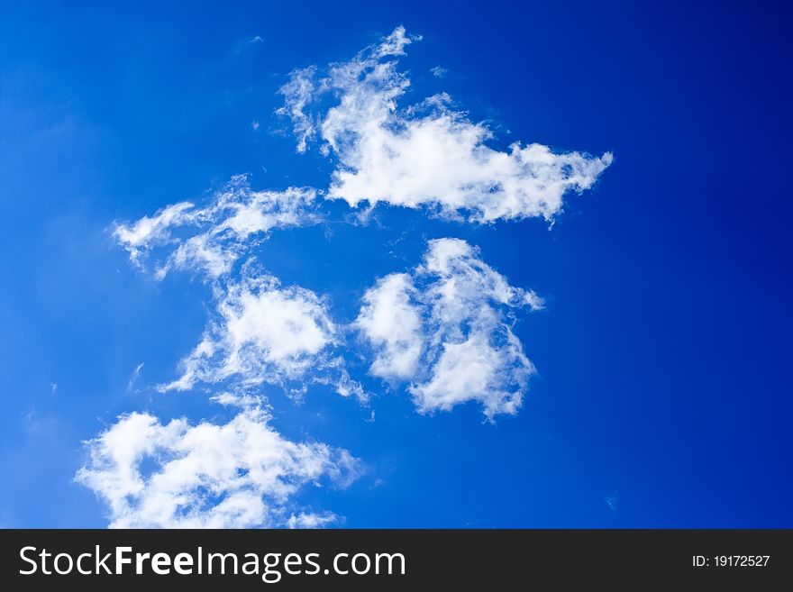 Bright blue and white clouds, the quiet sky. Bright blue and white clouds, the quiet sky