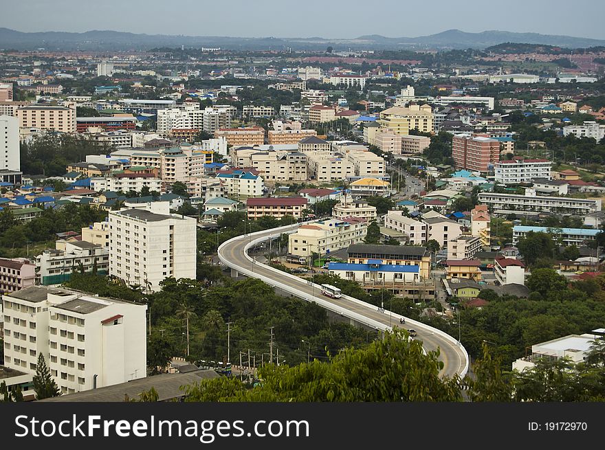 Clusters of buildings of Pattaya City, Thailand