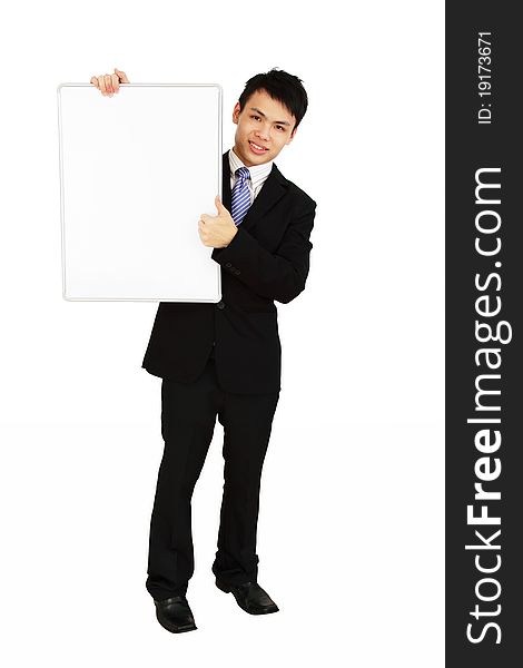 Businessman with whiteboard