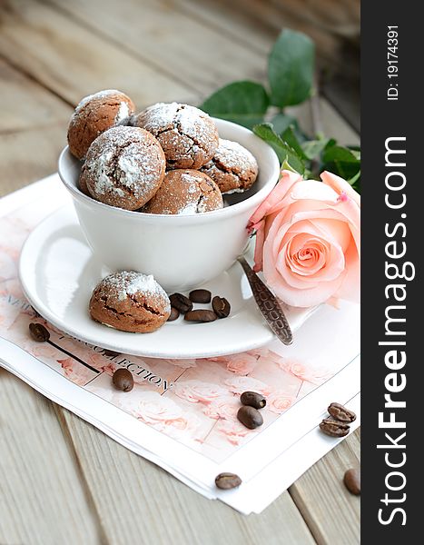 Cup of chocolate cappuccino cookies. Cup of chocolate cappuccino cookies