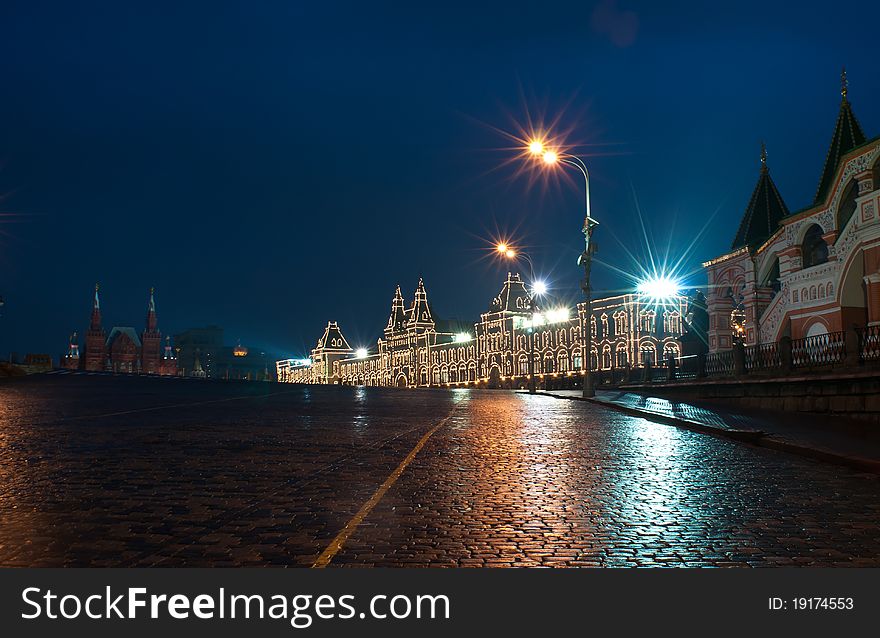 Moscow Kremlin, Night Red Square.