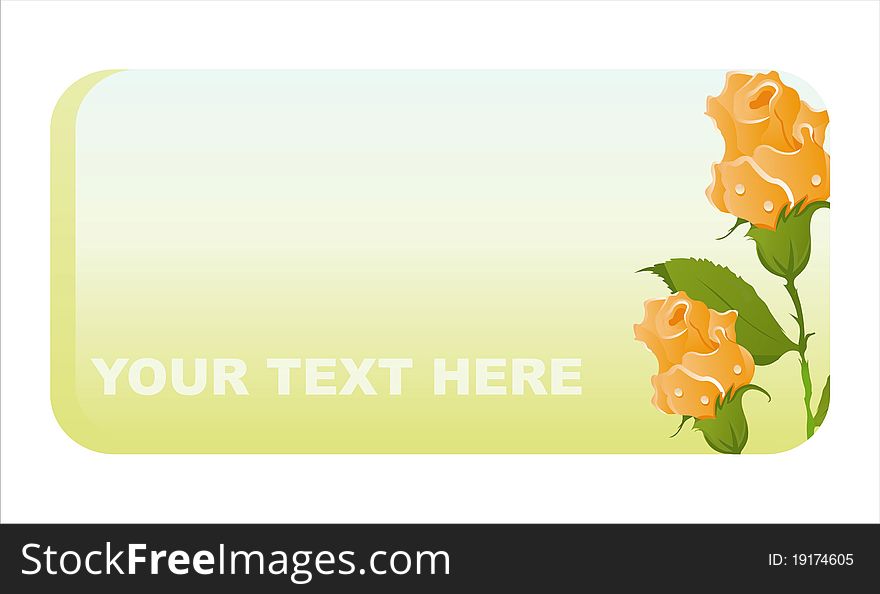 Beautiful banner with orange roses. Beautiful banner with orange roses