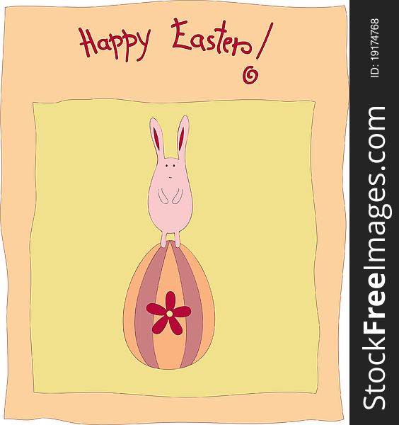 Happy Easter card with bunny