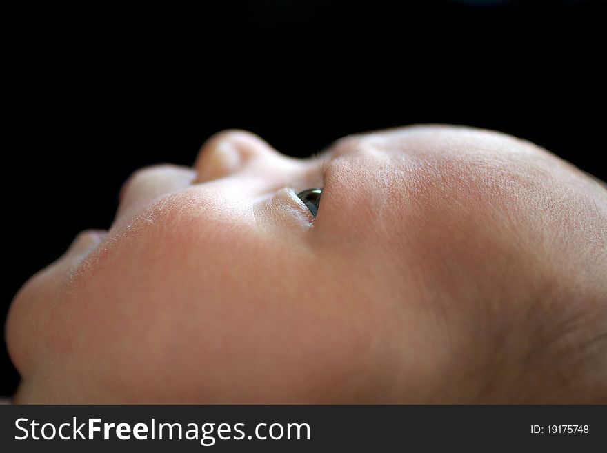 Closeup of a newborn baby boys face. Closeup of a newborn baby boys face