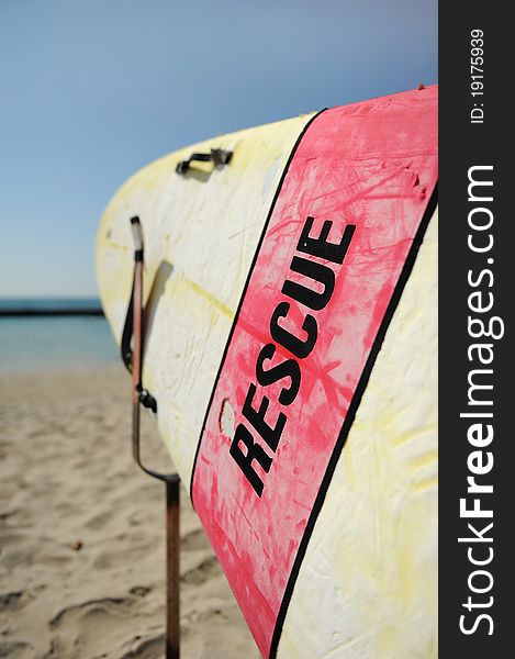 Rescue Surfing Board Waikiki Beach, Honolulu, Hawai