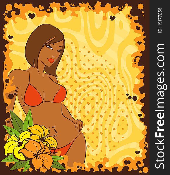 Silhouette of beautiful woman for a design. Silhouette of beautiful woman for a design