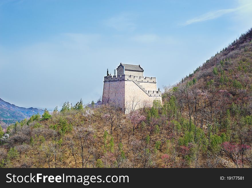 Tower in the Chinese mountains near to Beijing