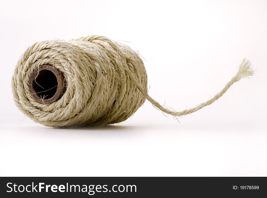 Coil of rope on a white background. Coil of rope on a white background