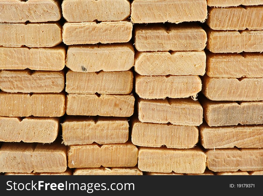 Closeup image of stack of wood