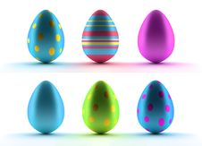 Image Of Six Easter Eggs Over White Royalty Free Stock Photo