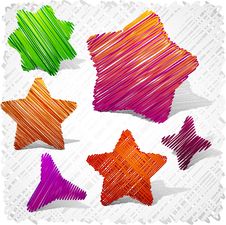 Scribbled Stars Shapes. Royalty Free Stock Photos Scribbled Stars Shapes. Royalty Free Stock Photos