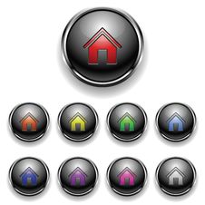 A Set Of Round Buttons Home Royalty Free Stock Photo A Set Of Round Buttons Home Royalty Free Stock Photo