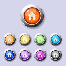 A Set Of Round Buttons Home Royalty Free Stock Photos A Set Of Round Buttons Home Royalty Free Stock Photos