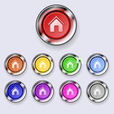A Set Of Round Buttons Home Stock Image A Set Of Round Buttons Home Stock Image