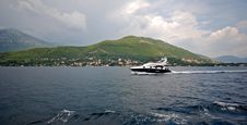 Speedboat In Kotor Bay (Montenegro) Royalty Free Stock Photos Speedboat In Kotor Bay (Montenegro) Royalty Free Stock Photos