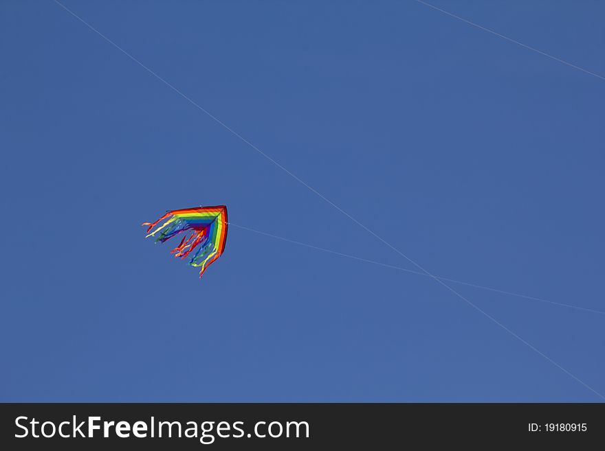 Kite flying in the clear sky. Kite flying in the clear sky