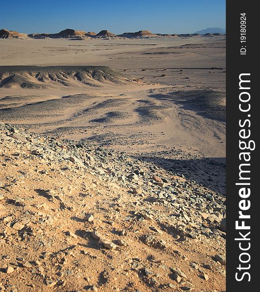 The utterly barren western desert of Egypt.
