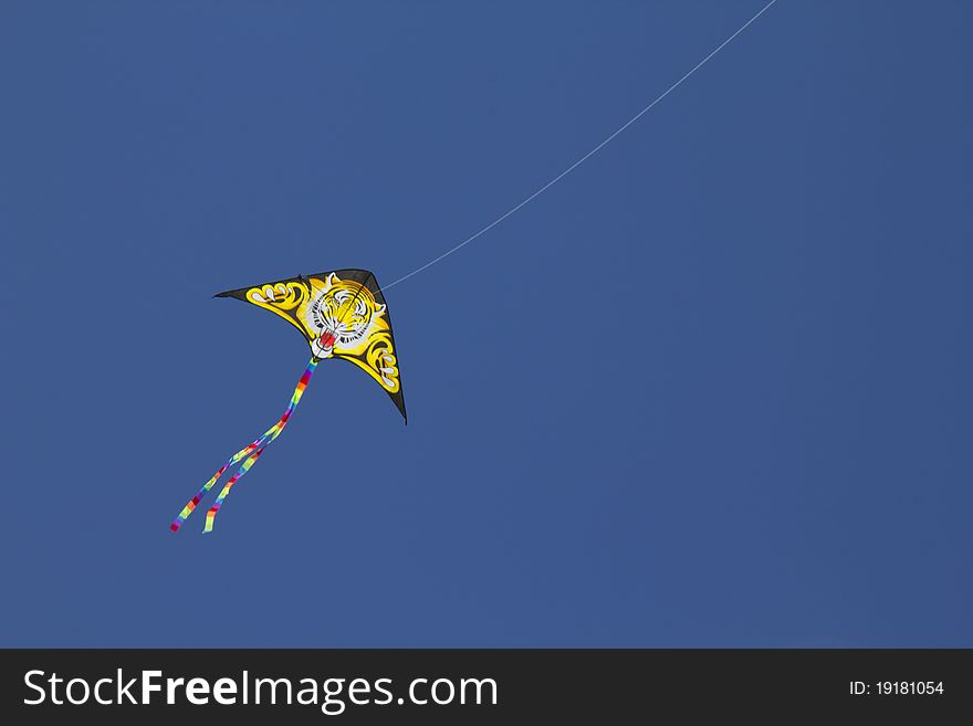 Kite flying in the clear sky. Kite flying in the clear sky