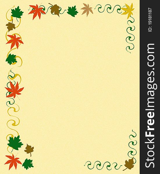 Colorful leaves autumn scrapbook frame blank center illustration. Colorful leaves autumn scrapbook frame blank center illustration