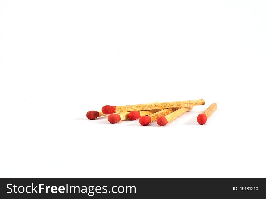 Groupe of match sticks isolated on white background