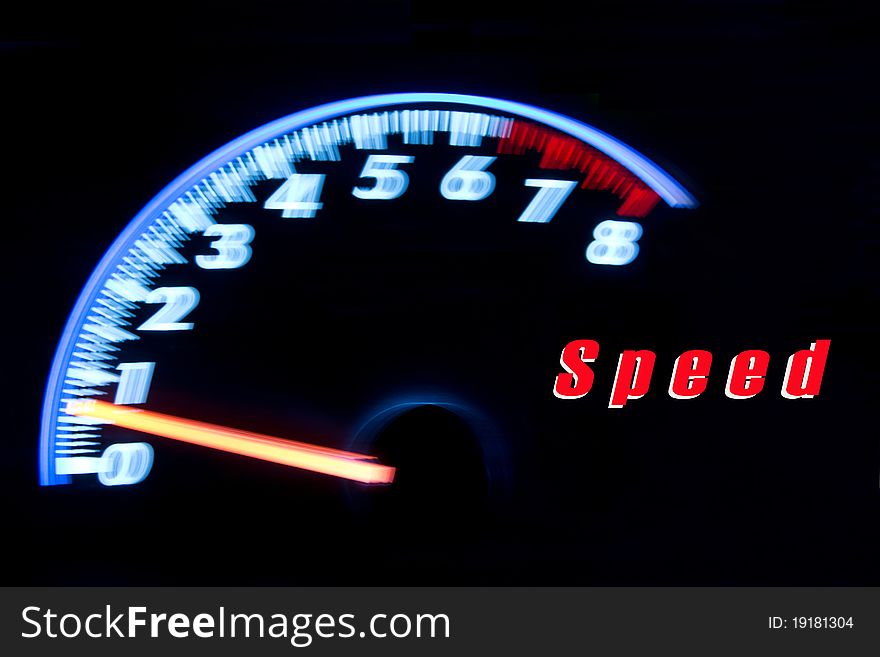 Speedometer. Vector on a car