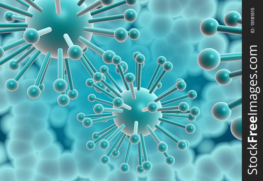 Virus on a digital background