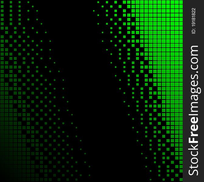 Black And Green Halftone Background.