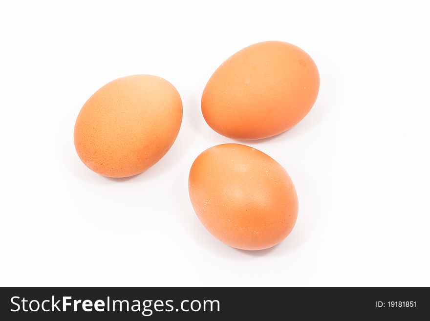 Group of eggs on white isolated