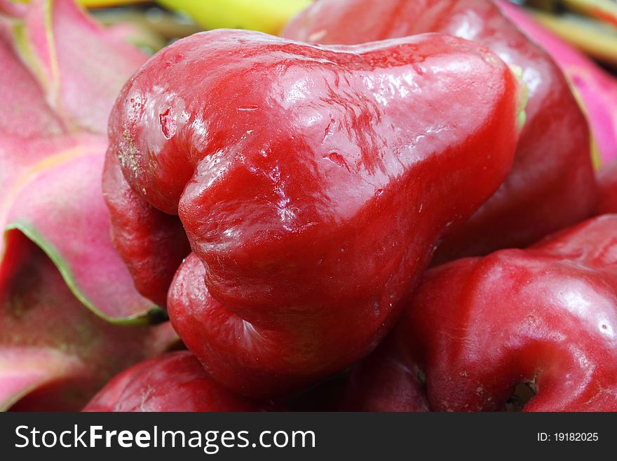 Close Up Red Rose apple