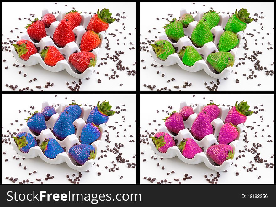 Fresh strawberries with abstract colors. Fresh strawberries with abstract colors