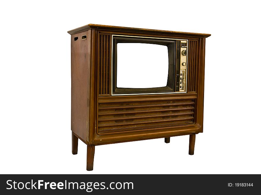 Retro Vintage television on a white background. Retro Vintage television on a white background