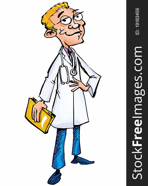 Cartoon Doctor In White Coat