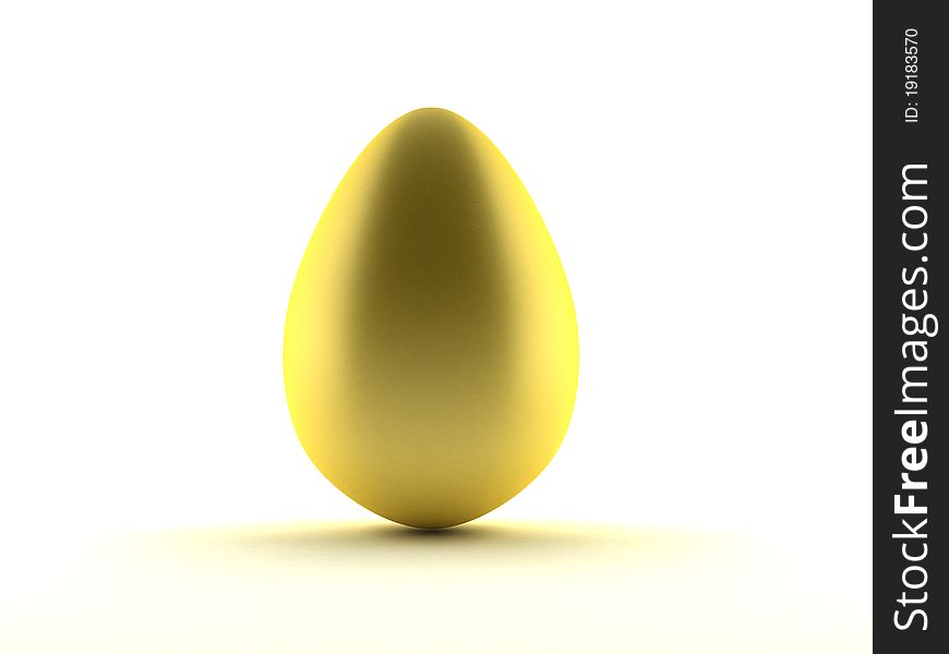 Image Of Golden Easter Egg Over White