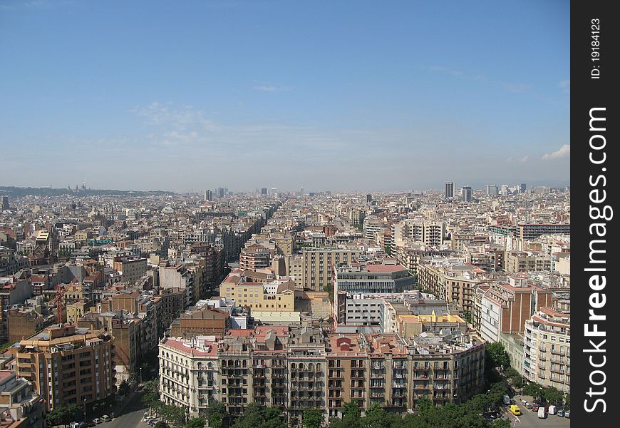 View to city Barcelona from Sagrada Familia. View to city Barcelona from Sagrada Familia