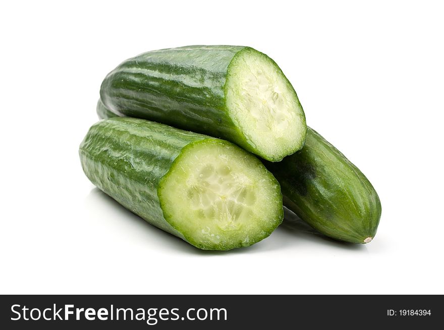 Fresh cucumber isolated on a white background. Fresh cucumber isolated on a white background
