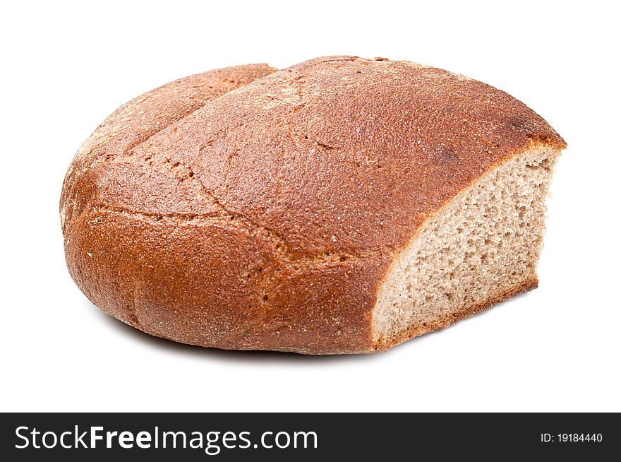 Black bread isolated on a white background