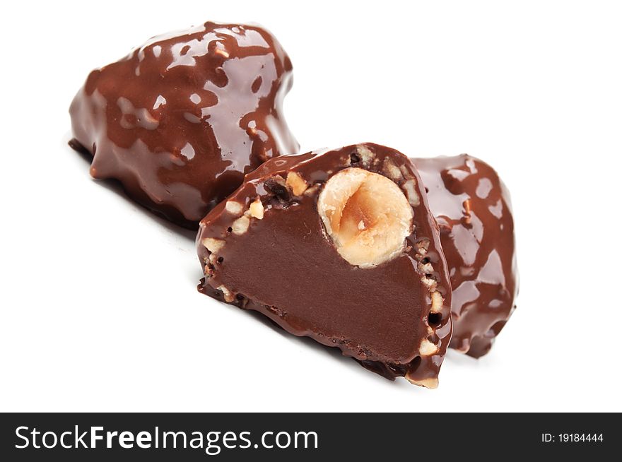 Chocolate candy with nuts