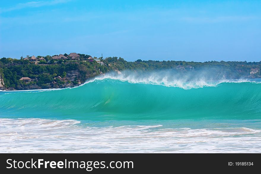 Ocean surf on the famous balinese Dreamland beach