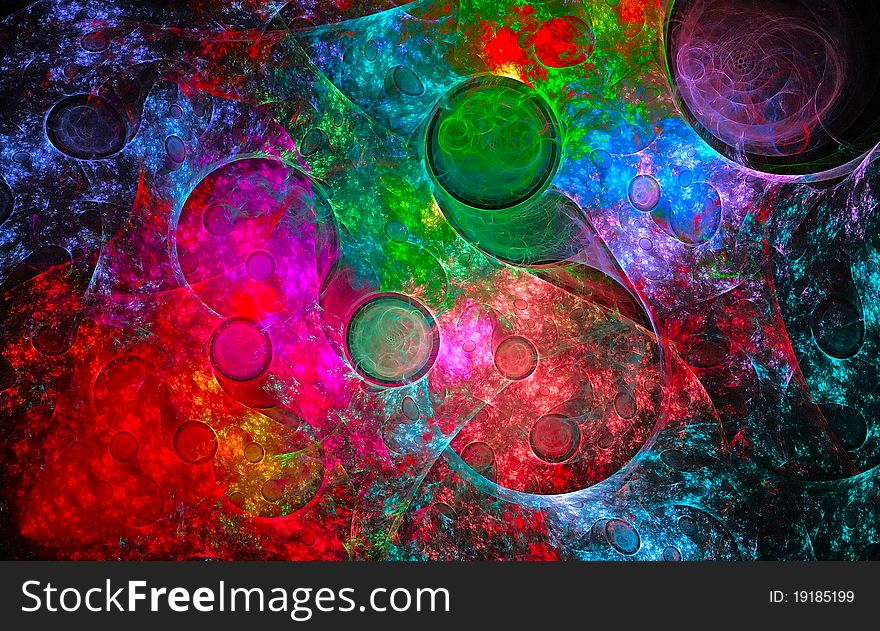 Colorful abstract background on the black