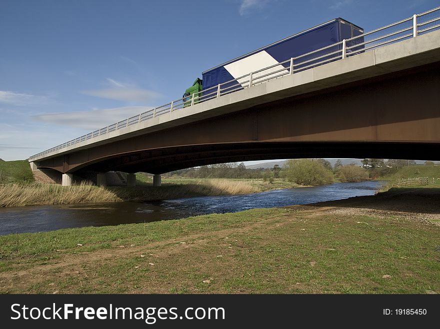 A new bridge for a village by pass,crossing the river Eden in Cumbria. A new bridge for a village by pass,crossing the river Eden in Cumbria.