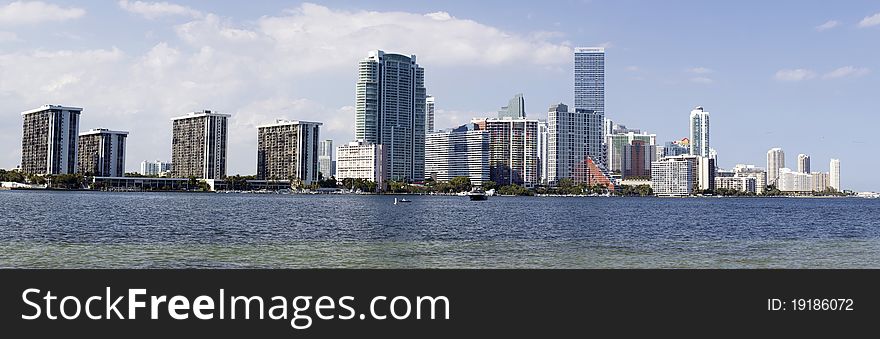 Skyline of the condos and office building in Miami, Florida. Skyline of the condos and office building in Miami, Florida