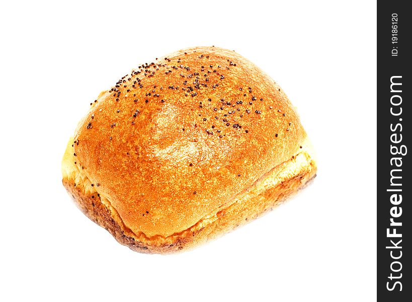 Fresh bun on white background