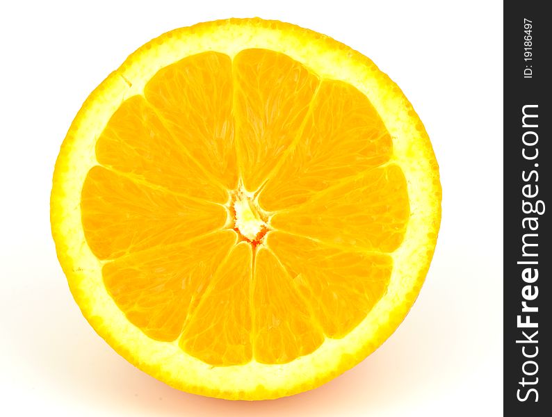Closeup Orange fruit on white background