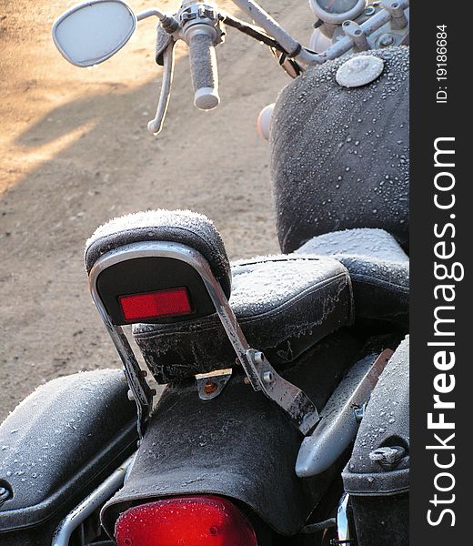 Motorbike With Frost Covering