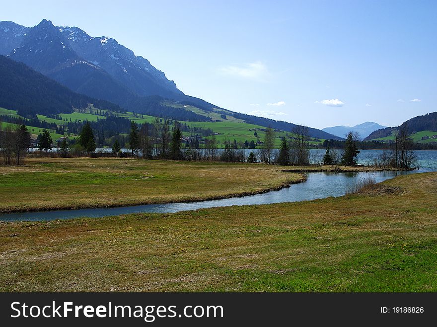 Beautiful spring nature in the Austrian Alps