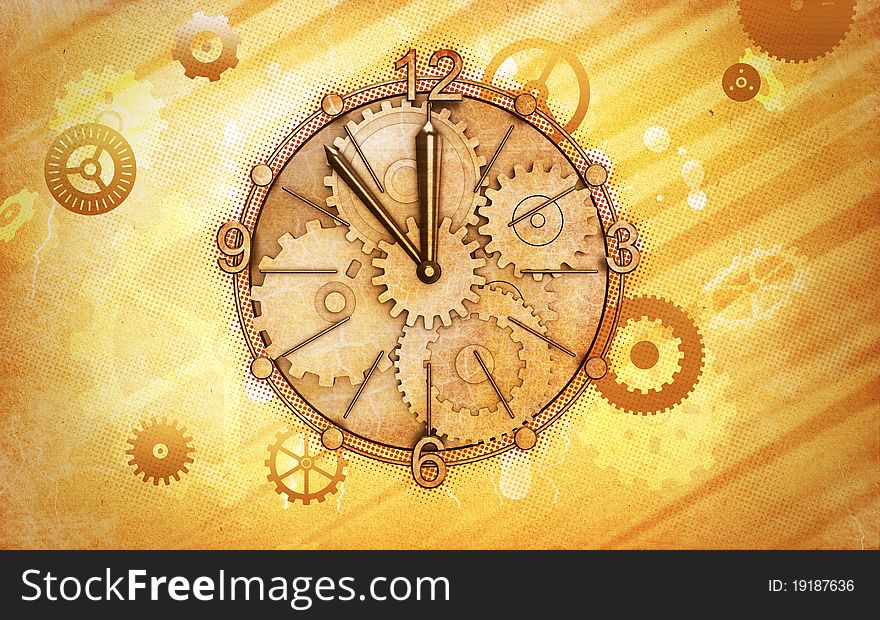 Abstract Retro Time Background Illustration. Abstract Retro Time Background Illustration