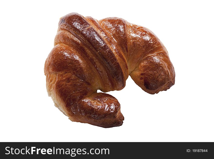 French toast croissant isolated on white background. French toast croissant isolated on white background