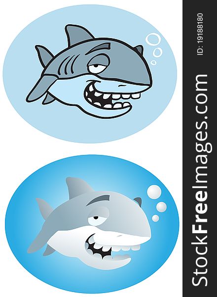 An old shark with sharp-less teeth. Two styles to choose from.