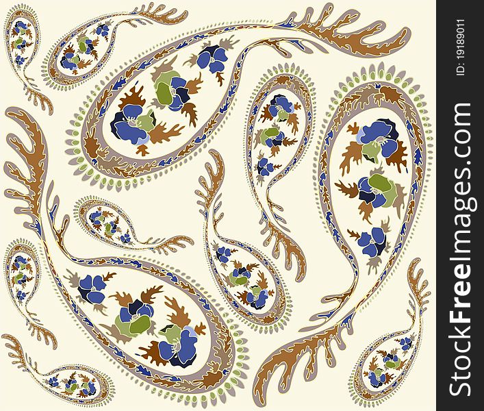 Seamless background from a paisley ornament, fashionable modern wallpaper or textile.